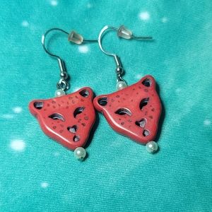 Red Lion Head Earrings